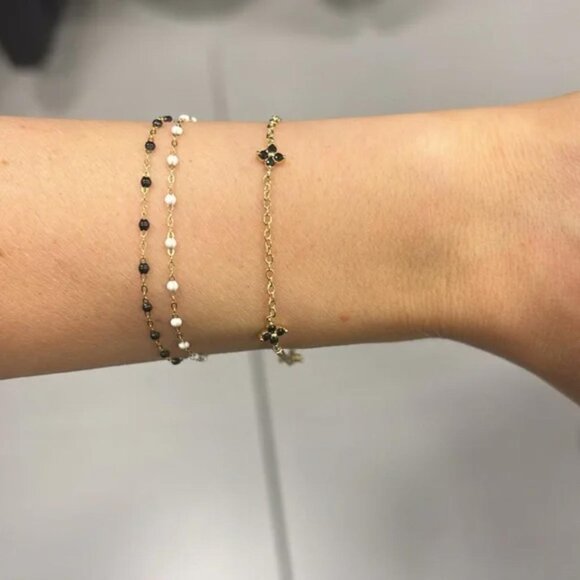 The Quinn sterling silver plated gold Dainty adjustable bracelet delicate - Picture 3 of 6